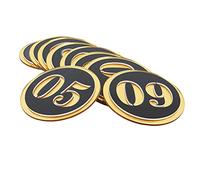 Numeri digitali for porte con lettere dell'alfabeto, targa digitale numeri in acrilico dorato, adesivo autoadesivi, numero di serie, civico for ufficio(Black+gold,11 20-10X10CM)
