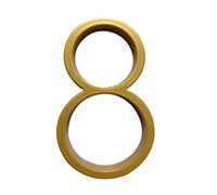 Numeri digitali per porte dell'alfabeto letterale, 1 pezzo 0-9 numeri civici galleggianti dorati, 12,7 cm/5 pollici in lega di zinco satinato targhe per porte numero dormitorio targa esterna (numero 8