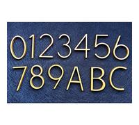 Numeri digitali per porte dell'alfabeto letterale, 1 pezzo 0-9 numeri civici galleggianti dorati, 12,7 cm/5 pollici in lega di zinco satinato targhe per porte numero dormitorio targa esterna (lettera