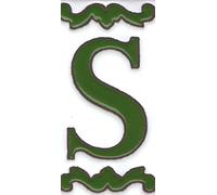 Numeri e lettere in ceramica, verde e bianco, dimensioni piastrelle: 10 cm x 5 cm, 2 a 13 cornici per piastrelle (Lettera S)