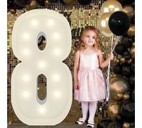 Numeri grandi con luci a LED da 1,2 m per decorazioni per feste, pannelli in schiuma spessa pretagliati a mosaico, kit di luci per lauree, lauree, anniversari, matrimoni, baby shower, feste di casa