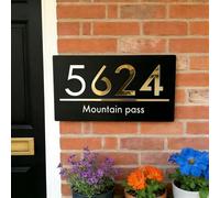 Numeri In Acrilico Personalizzati Con Indirizzo, Targhetta Il Nome Della Famiglia Della Strada Esterni Personalizzata Con Taglio 3D, Targa Lettere For La Decorazione Della Parete Esterna(15 * 28cm)