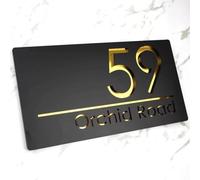 Numeri In Acrilico Personalizzati Con Indirizzo, Targhetta Il Nome Della Famiglia Della Strada Esterni Personalizzata Con Taglio 3D, Targa Lettere For La Decorazione Della Parete Esterna(20 * 40cm)