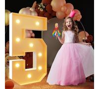 Numeri in mosaico da 70 cm/100 cm/120 cm/4FT for 5 decorazioni for il 15° e 50° compleanno Numeri luminosi for tendone Decorazioni for feste di anniversario Set di cornici pretagliate con luce a LED(N