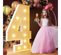 Numeri in mosaico da 70 cm/100 cm/120 cm/4FT for 5 decorazioni for il 15° e 50° compleanno Numeri luminosi for tendone Decorazioni for feste di anniversario Set di cornici pretagliate con luce a LED(N