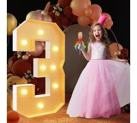 Numeri in mosaico da 70 cm/100 cm/120 cm/4FT for 5 decorazioni for il 15° e 50° compleanno Numeri luminosi for tendone Decorazioni for feste di anniversario Set di cornici pretagliate con luce a LED(N