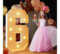 Numeri in mosaico da 70 cm/100 cm/120 cm/4FT for 5 decorazioni for il 15° e 50° compleanno Numeri luminosi for tendone Decorazioni for feste di anniversario Set di cornici pretagliate con luce a LED(N