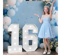 Numeri luminosi a LED da 1,2 m, liberamente combinabili per fai da te, con luce bianca fredda, per compleanni, lauree, proposte di matrimonio, fidanzamento, feste, sfondo, decorazione, 120 cm