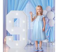 Numeri luminosi a LED da 1,9 m, liberamente combinabili per fai da te, con luce bianca fredda, per compleanni, lauree, proposte di matrimonio, fidanzamento, feste, sfondo, decorazione, 100 cm