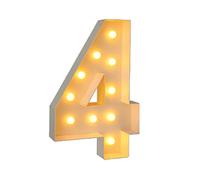 Numeri Luminosi Da 4 Piedi, Grandi Lampade In Cartone For Tendoni, Numeri Pretagliati Fai Da Te, For Feste Di Compleanno, Decorazioni For Matrimoni E Lauree(Number4,70cm/2.3ft)