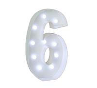 Numeri Luminosi Decorativi A LED, Numeri Digitali In Plastica Liberamente Combinabili, Insegne Luminose For Feste Di Compleanno, Matrimoni, Anniversari(Number 6,100cm/3.3ft)