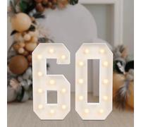 Numeri luminosi giganti lettere luminose a LED lampada numeri luminosi luci LED decorazione 2000-3000 K, per festa di compleanno, decorazione di nozze