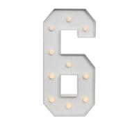 Numeri luminosi, luce decorativa, numeri luminosi 6, lampada a LED 3D, funzionamento a batteria, con 10 luci LED, montaggio a pavimento, per feste di compleanno, matrimoni, decorazione da bar