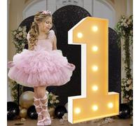 Numeri Luminosi Marquee 1 Numeri a Mosaico per Palloncini 2,3 piedi-70 cm Kit di Pannelli in Schiuma pretagliati giganti per Decorazioni per Feste di Compleanno, Matrimoni, anniver