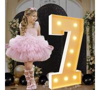 Numeri Luminosi Marquee 7 Numeri a Mosaico per Palloncini 2,3 piedi-70 cm Kit Pannello in Schiuma pretagliato Gigante per Decorazioni per Feste di Compleanno, Matrimoni, anniversar