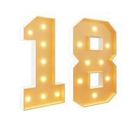 Numeri luminosi per decorazione per feste, mosaico gigante con luci a LED, set di pannelli in schiuma pretagliati per San Valentino, compleanno, Natale, Capodanno, 100 cm, numero 18