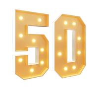 Numeri luminosi per decorazione per feste, mosaico gigante con luci a LED, set di pannelli in schiuma pretagliati per San Valentino, compleanno, Natale, Capodanno, 70 cm, numero 50