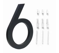 Numeri moderni per porte, 5,6 pollici 142 mm lusso indirizzo grande moderno oro nero argento segnaletica galleggiante cifre esterne cartello cassetta postale #0-9 numeri porta d'ingresso(6)