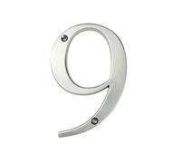 numeri per cancelli, 1 pz. 101 mm Numero civico in metallo 4 pollici Argento Lega di zinco Numeri moderni porta #0-9(9)