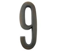 numeri per cancelli, 1 pz. 101 mm Numero civico in metallo for esterni Numeri autoadesivi Adesivi for porte di cassette postali 4 pollici Argento/Nero Lega zinco #0-9(Black,9)