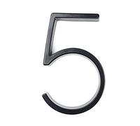 numeri per cancelli, Numero civico galleggiante da 125 mm, grande, moderno, for porta, casa, esterno, 5 pollici, numeri neri, targa for indirizzo n. 0-9(5)