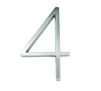 numeri per cancelli, Numero civico galleggiante da 125 mm, numero for esterni, 5 pollici, in lega di zinco argentata, for porta dell'appartamento n. 0-9(4)