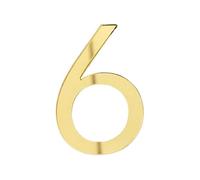 numeri per cassette postali, Numeri civici autoadesivi 3D in acrilico multicolore 5x3,3 cm(Gold 6)