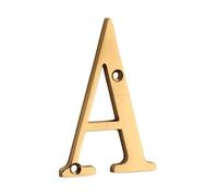 numeri per cassette postali, Numero civico dorato in ottone massiccio da 4 pollici con numeri e lettere for la cassetta postale della porta(A)