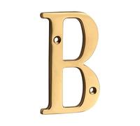 numeri per cassette postali, Targa con numero civico dorato in ottone massiccio da 4 pollici numeri e lettere(B)