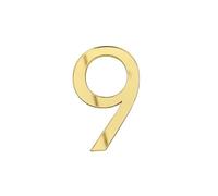 numeri per cassette postali, Targa for porta autoadesiva in acrilico 3D, dimensioni multiple, bianca e oro(Gold 9,5x3.3cm)