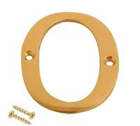 Numeri per porta in ottone da avvitare, da 7,6 cm, eleganti e audaci, adatti per tutti i tipi di porte, tra cui legno uPVC e numero composito 0.