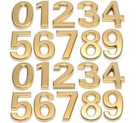 Numeri per porte impermeabili, numeri delle cassette postali dorate moderne da 0 a 9, autoadesivi dorati, 20 pezzi da 7,1 cm, in plastica, per affari e casa