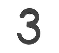 Numeri per porte in metallo, 152 mm, per esterni, in acrilico nero, per caselle postali di appartamenti e cortili, numeri da 0 a 9 per porta d'ingresso (numero 3)