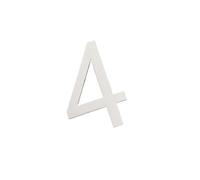 Numeri per porte, Targa for porta 3D in acrilico, dimensioni multiple multicolori for l'indirizzo della camera d'albergo dell'appartamento all'aperto(White,4)