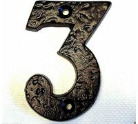 Numeri Porta Neri In Ghisa Concreta Antico 3"-77mm x 1/4"-6mm 3D