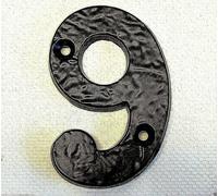 Numeri Porta Neri In Ghisa Concreta Antico 3"-77mm x 1/4"-6mm 3D