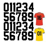 Numeri termoadesivi per maglie da calcio, 20 cm, 22 pezzi, grandi, da 0 a 9, toppe termoadesive nere per vestiti in jersey