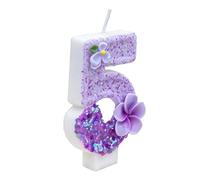 numeriche | Topper per torte con paillettes - Candela di buon compleanno dal design floreale, per uomini donne famiglia madre papà bambini nonni