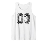 Numero 03 Grungy College Sport Team stile Canotta