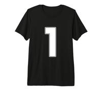 Numero 1 Atletico Varsity Block Monogramma a cifra Singola Maglietta Premium