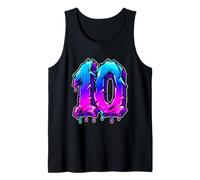 Numero 10 Graffiti gocciolanti Compleanno Sport Grado Dieci Canotta