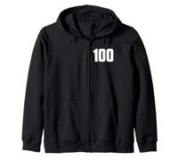Numero 100 Maglia Sportiva Cento Anni Felpa con Cappuccio