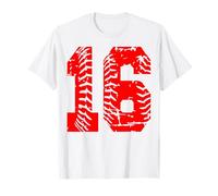 Numero 16 Red Xmas Group Matching Christmas Birthday Funny Maglietta