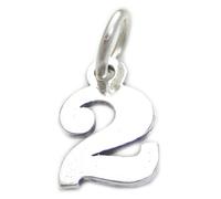 Numero 2 Due charm in argento sterling .925 x 1 Numeri charms Style 6