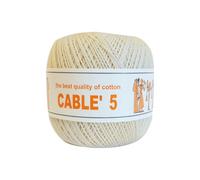 Numero 2 Gomitoli CABLE’ 5, 100% Puro Cotone Egitto Makò - gr.50 = mt.175 Cad.