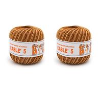 Numero 2 Gomitoli CABLE’ 5 SFUMATO, 100% Puro Cotone Egitto Makò - gr.50 = mt.175 Cad.