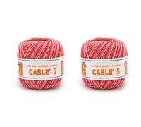 Numero 2 Gomitoli CABLE’ 5 SFUMATO, 100% Puro Cotone Egitto Makò - gr.50 = mt.175 Cad.