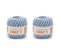 Numero 2 Gomitoli CABLE’ 5 SFUMATO, 100% Puro Cotone Egitto Makò - gr.50 = mt.175 Cad.