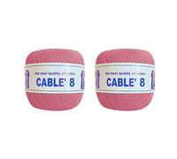 Numero 2 Gomitoli CABLE' 8, 100% Puro Cotone Egitto Makò - gr.50 = mt.283 Cad.
