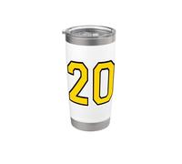 Numero 20 in Giallo Bicchiere termico in acciaio inox doppia parete